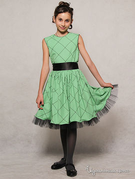 Платье Красавушка для девочки, цвет зеленый, черный