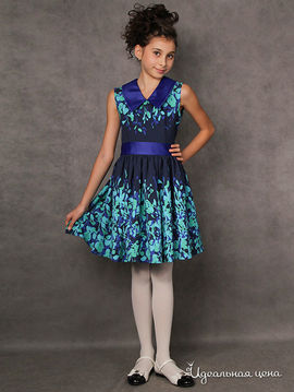 Платье Красавушка для девочки, цвет синий, темно-синий, бирюзовый