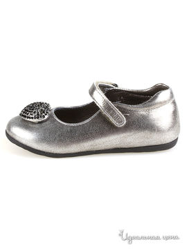 Туфли Moschino для девочки, цвет серебряный