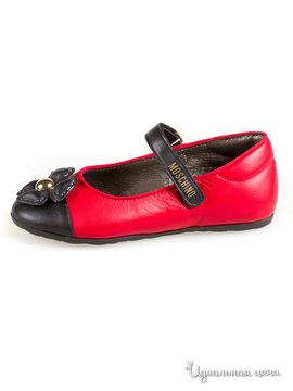 Туфли Moschino для девочки, цвет красный, черный