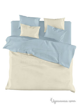 Комплект постельного белья двуспальный Goldtex, цвет бежевый, голубой