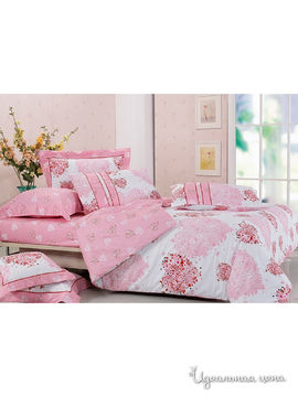 Комплект постельного белья Евро Shinning Star "Сердце", цвет белый, розовый