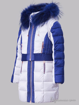 Пальто Bilemi для девочки, цвет белый, синий