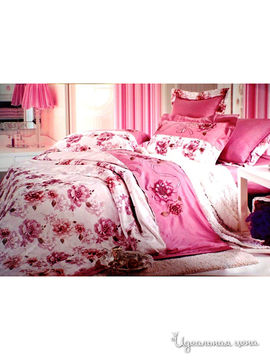 Комплект постельного белья Евро Valtery, цвет розовый