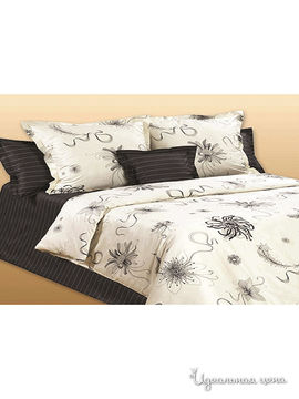 Комплект постельного белья Евро Shinning Star "Инферно", цвет коричневый, молочный
