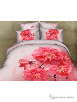 Комплект постельного белья Евро 3D Shinning Star "Адениум", цвет розовый