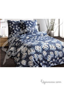 Комплект постельного белья 1,5-спальный, размер наволочки 70х70 Блакiт, цвет белый, голубой
