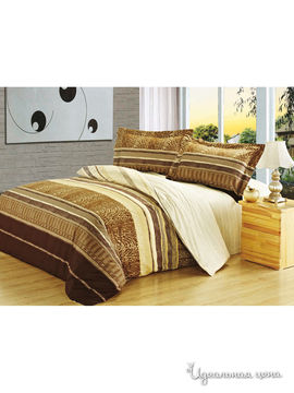 Комплект постельного белья 2-спальные Softline, цвет коричневый, бежевый