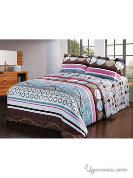 Комплект постельного белья 1.5-спальный Softline, цвет коричневый, синий