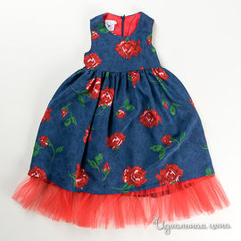 Платье GT Basic "ЛАВИНА" для девочки, цвет синий / зеленый / красный