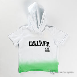 Футболка Gulliver для мальчика, цвет зеленый / белый, рост 92 см