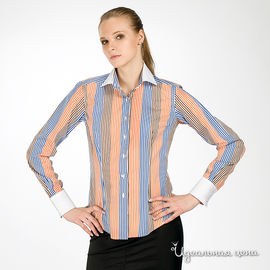 Рубашка Alonzo Corrado женская, цвет белый / принт разноцветная полоска