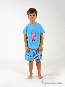 Пижама Cartoon brands "ЛУНТИК" для мальчика, цвет голубой, рост 98-104 см