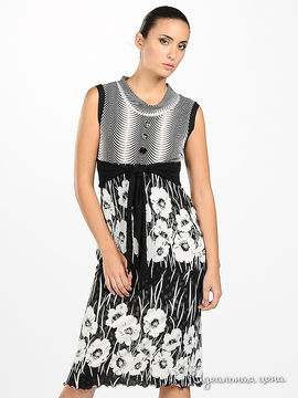 Платье Adzhedo "МАКИ" женское, цвет черно-белый