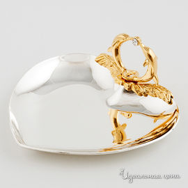 Блюдце для колец с дельфинами Swarovski Crystal, цвет золото, 12 см