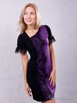 Платье Wisell женское, цвет черный / фиолетовый