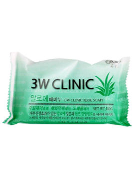 Мыло для лица и тела очищающее c экстрактом алоэ, 150 г, 3W Clinic