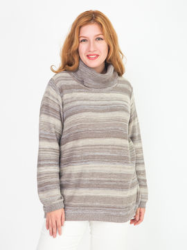 Пуловер Laura Kent Klingel, цвет серо-бежевый, полоска