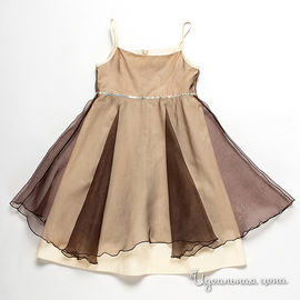 Платье GT Basic "ВАНИЛЬ" для девочки, цвет персиковый / коричневый