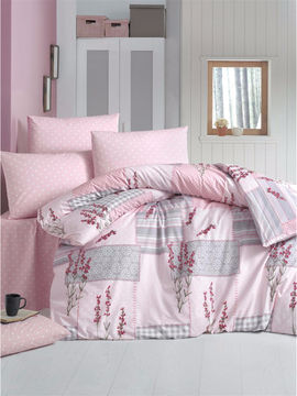 Комплект постельного белья, Семейный VICTORIA, цвет розовый