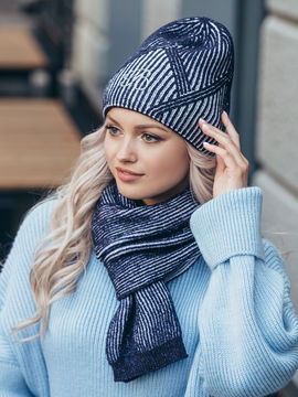 Комплект: шапка, шарф Dressa, цвет синий