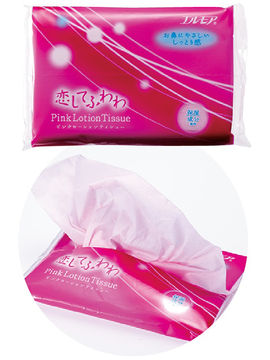 Платочки бумажные двухслойные с коэнзимом Q10 ELLEMOI Pink Lotion Tissues, 12 шт, 4 пачки в упаковке, Kami Shodji