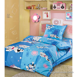 Комплект постельного белья Nordtex SMILE детский, цвет голубой / синий, 1.5 спальный
