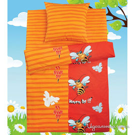 Комплект постельного белья Nordtex SMILE детский, цвет оранжевый / красный, 1.5 спальный