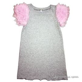 Платье Oncle Tom для девочки, цвет серый меланж / розовый