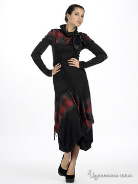 Платье Adzhedo женское, цвет черный / серый / красный