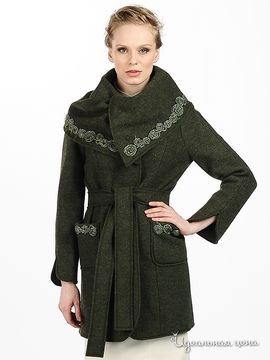 Пальто Shipilova женское, цвет зеленый