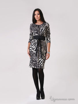 Платье Fleuretta женское, цвет черный / белый / принт леопард