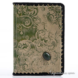 Обложка для паспорта Кажан, цвет зеленый / бежевый