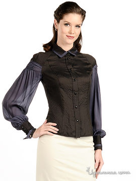 Блуза Shipilova женская, цвет черный / фиолетовый