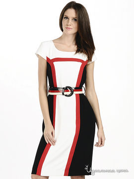 Платье Pole & Pole женское, цвет белый / черный / красный