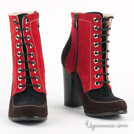 Ботинки Tuffoni&Piovanelli женские, цвет черный / красный