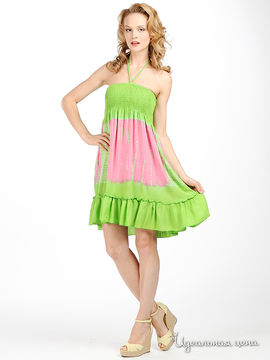 Платье India Boutique женское, цвет салатовый / розовый