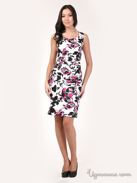 Платье Fleuretta женское, цвет белый / черный / розовый