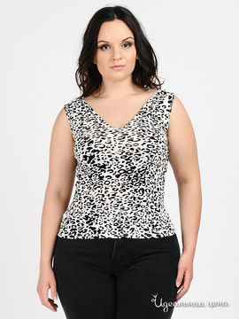 Блуза Valeria Lux женская, цвет белый / черный / принт леопард