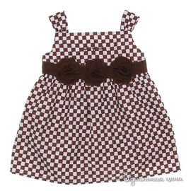 Платье Tutto piccolo для девочки, цвет коричневый / белый