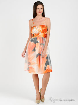 Платье Aftershock женское, цвет черный / оранжевый / белый