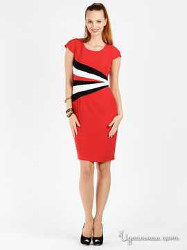 Платье Pole & Pole женское, цвет красный / черный / белый