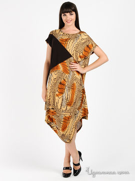 Платье MadamT женское, цвет коричневый / оранжевый