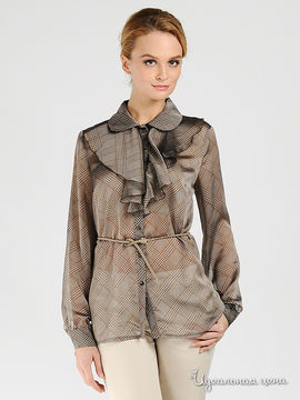 Блуза Larro женская, цвет серый / коричневый