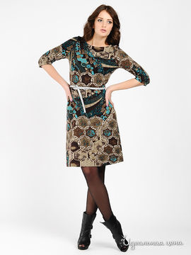 Платье Argent женское, цвет коричневый / бирюзовый