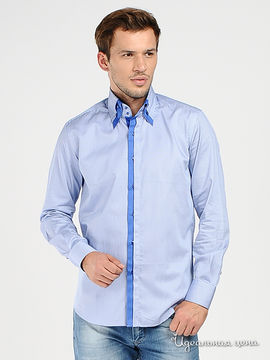 Рубашка VENTURO мужская, цвет синий / белый