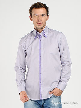 Рубашка VENTURO мужская, цвет фиолетовый / белый