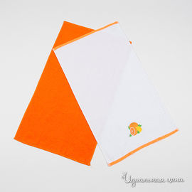 Комплект полотенец Anilsan, цвет апельсиновый / белый, 2шт.