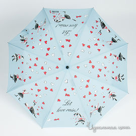 Зонт складной Moschino женский, цвет голубой