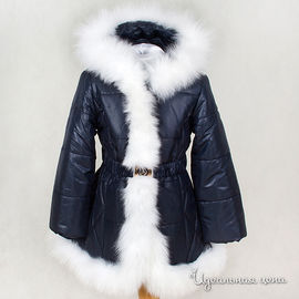 Пальто ComusL для девочки, цвет темно-синий / белый